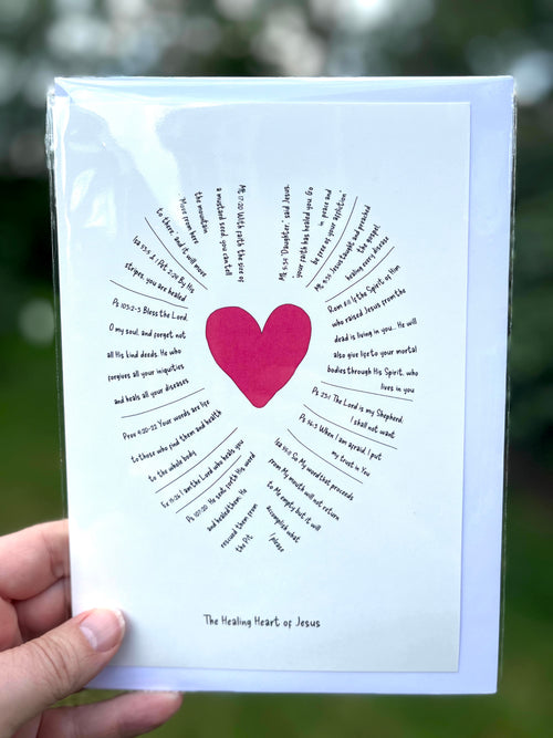 Healing Heart of Jesus: Greetings Card with Healing Bible Verses