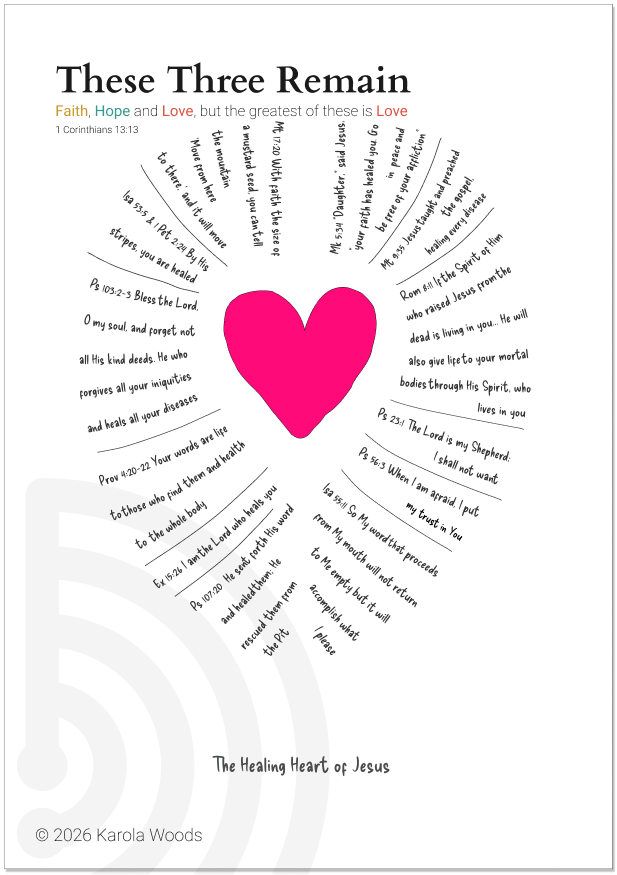 Healing Heart of Jesus: Greetings Card with Healing Bible Verses