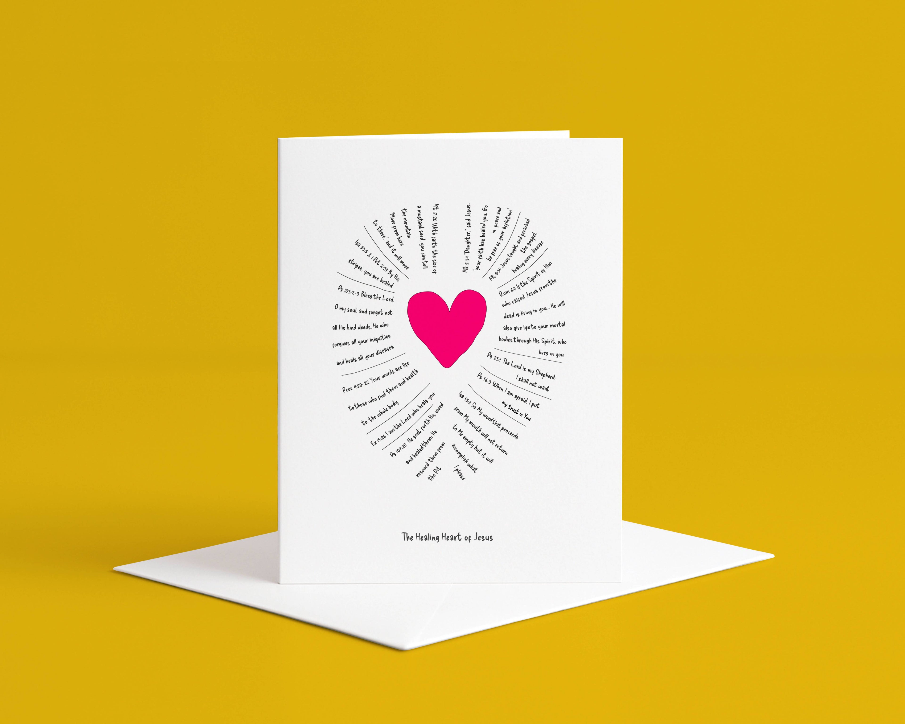 Healing Heart of Jesus: Greetings Cards with Healing Bible Verses